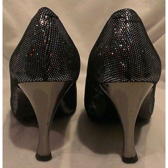 YVES SAINT LAURENT BLACK SILVER MIRRORED HEELS - 35.5, US 5.5 - Picture 6 of 6